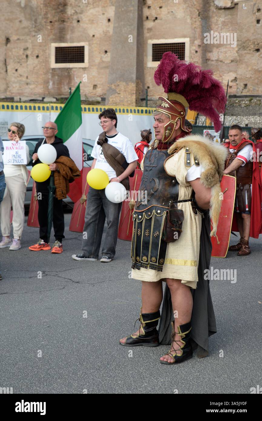 Rome, Italy. 23rd Mar, 2025. A man dressed as an ancient Roman during ...