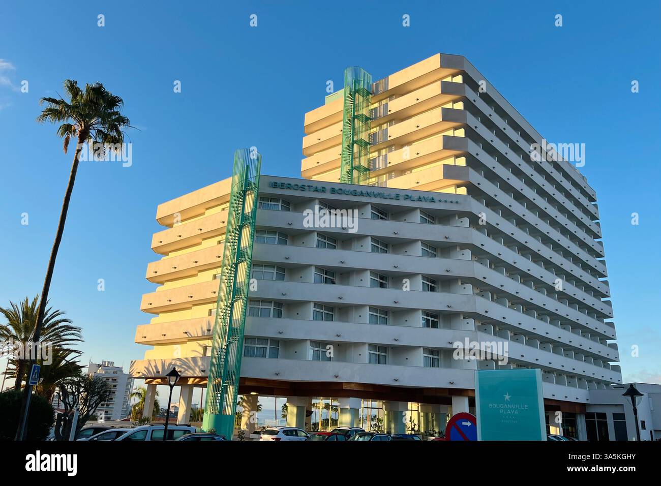 Iberostar Waves Bouganville Playa Hotel in Costa Adeje. Tenerife, Canary Islands, Spain. 28th January 2025. - Smartphone Captured Stock Image
