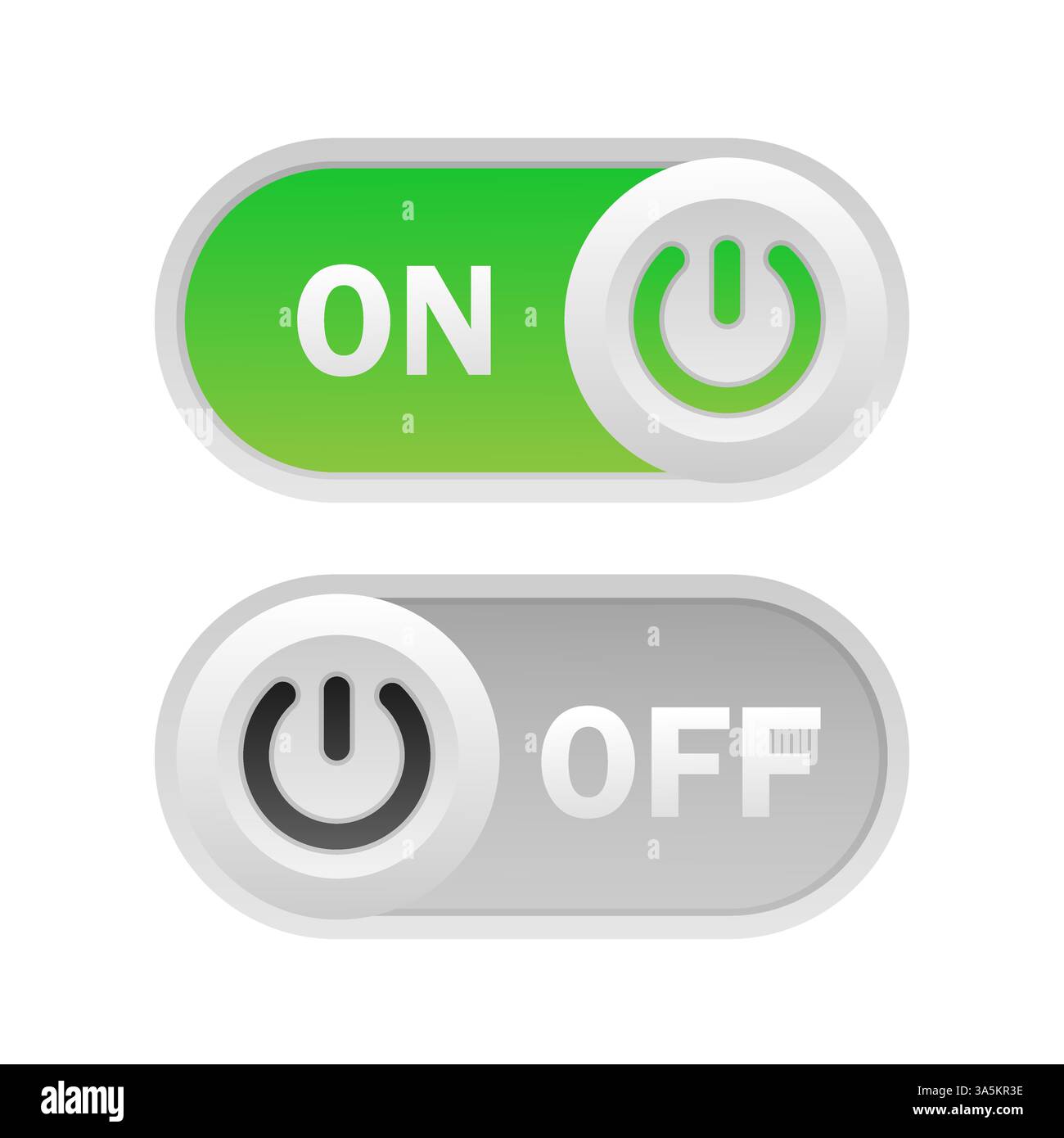 Toggle switch. On and Off. On white background. Vector illustration ...
