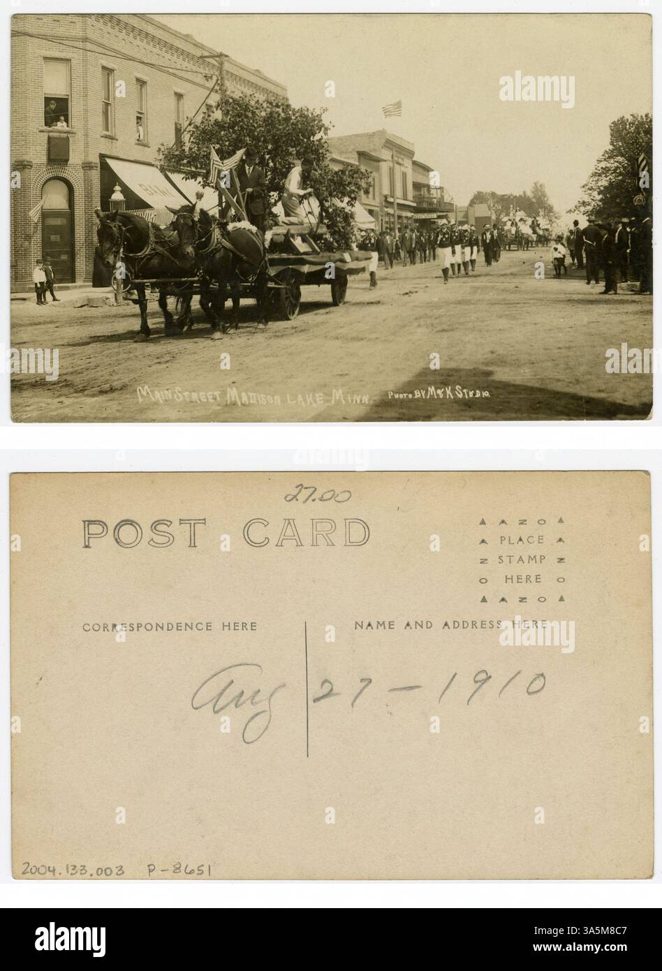 A parade on Main Street in Madison Lake, Minnesota, features horse ...