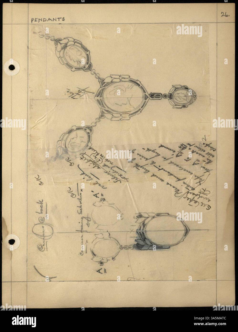 This scrapbook by Mary Moulton Cheney features pencil sketches and ink