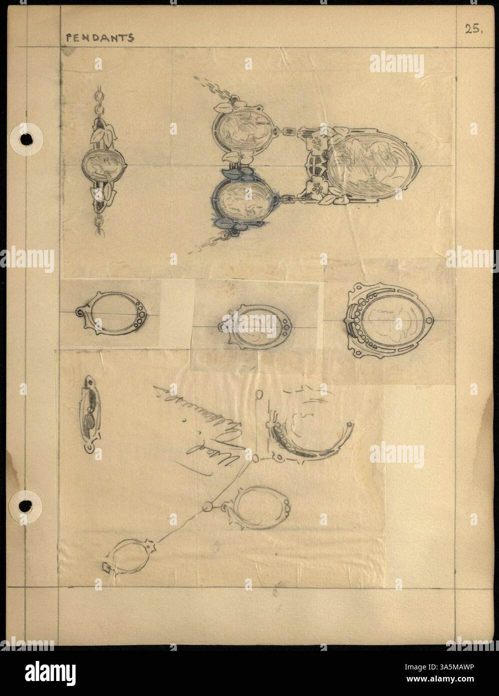 Mary moulton scrapbook displays pencil sketches hires stock