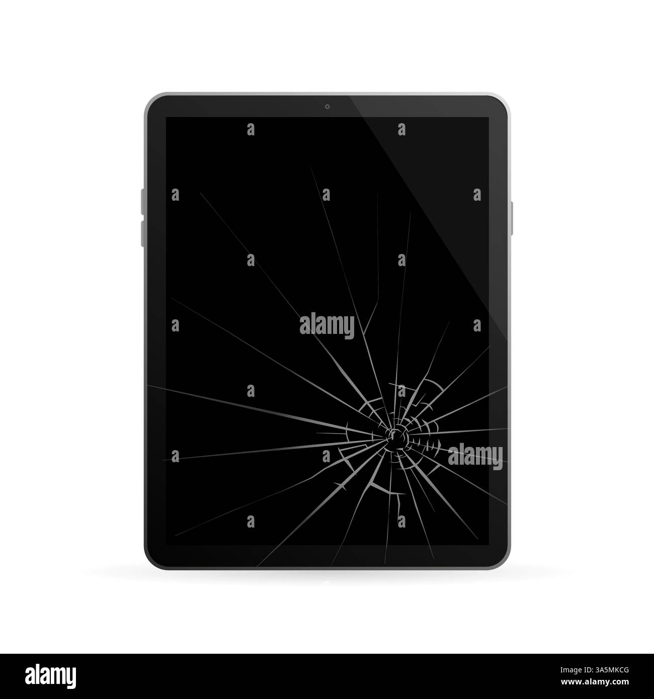 Broken glass tablet on white background. Smartphone icon vector illustration. Vector design Stock Vector