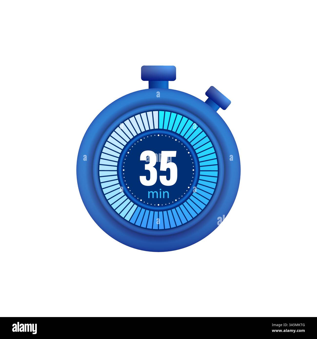 Icon of a timer with 35 minutes on the white background. Vector ...