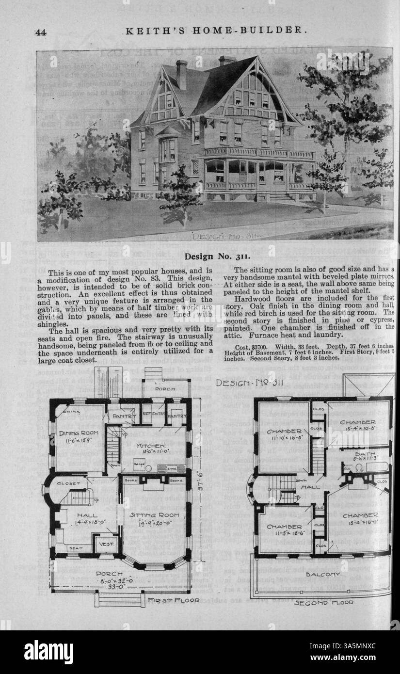 Showcased house designs with detailed floor plans hi-res stock ...