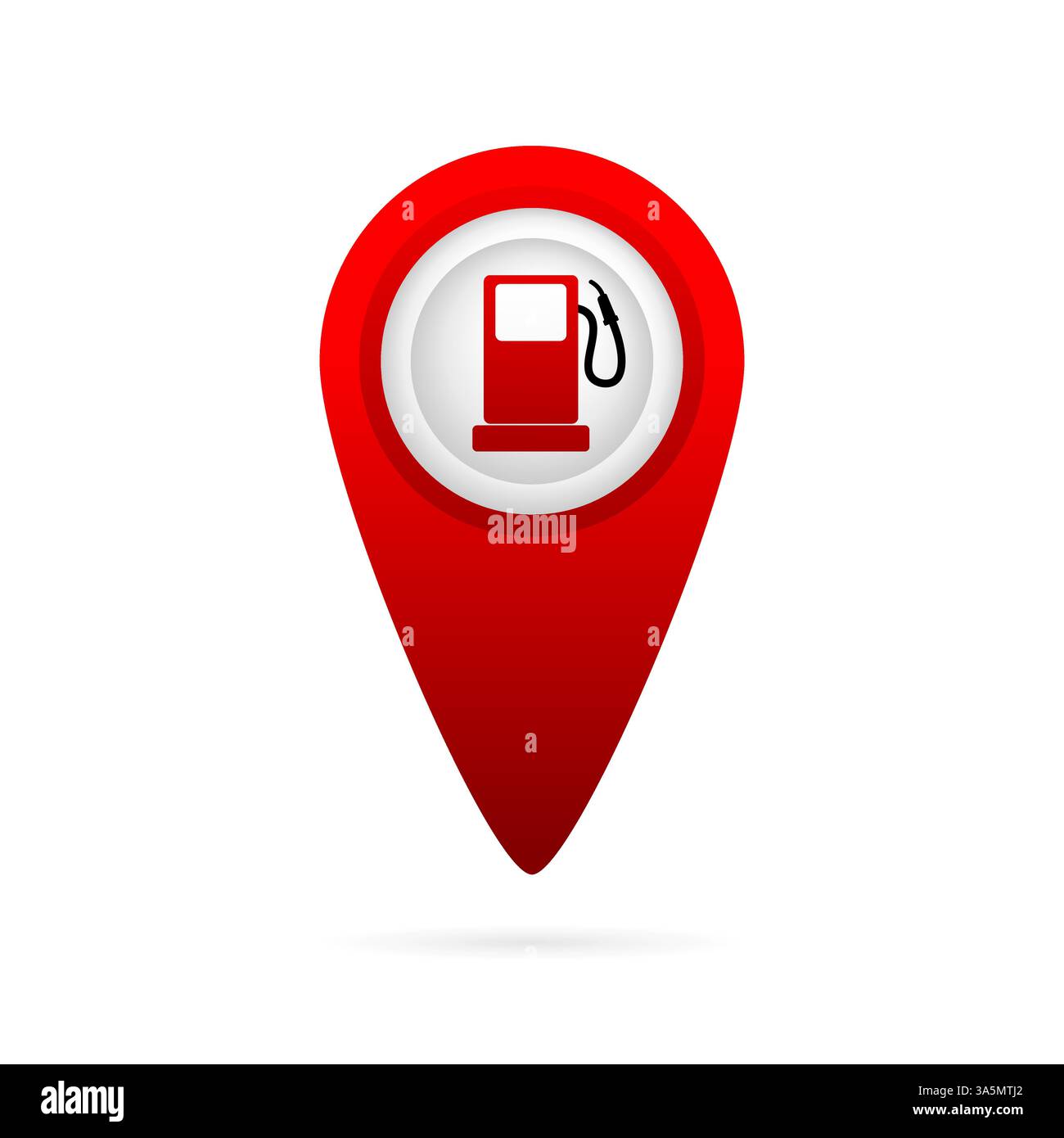 Map pointer with gas station icon. Map pin icon vector isolated on white background. Stock Vector