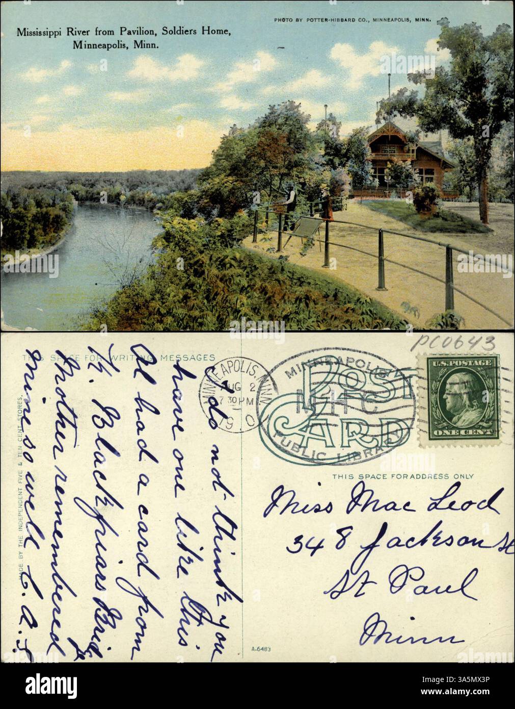A historic photograph of the Mississippi River taken from the Pavilion
