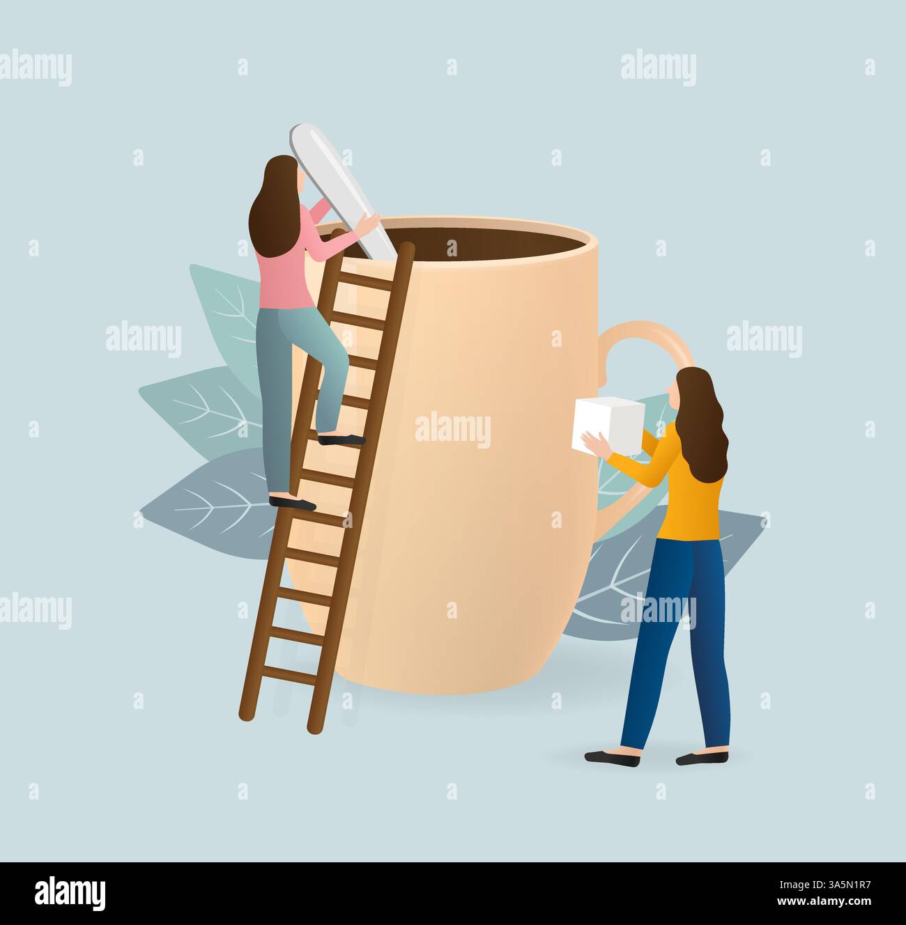 Coffee break. Character for concept design. Cartoon people vector ...