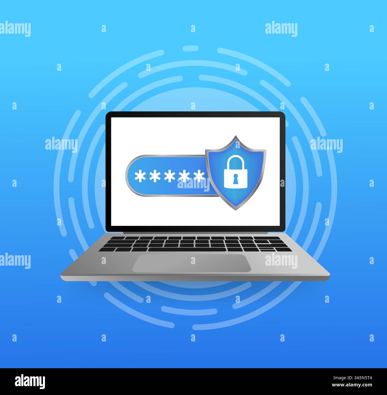 Password secure. Vector illustration, flat. Isometric vector illustration. Data secure. Icon for mobile app design. Stock Vector