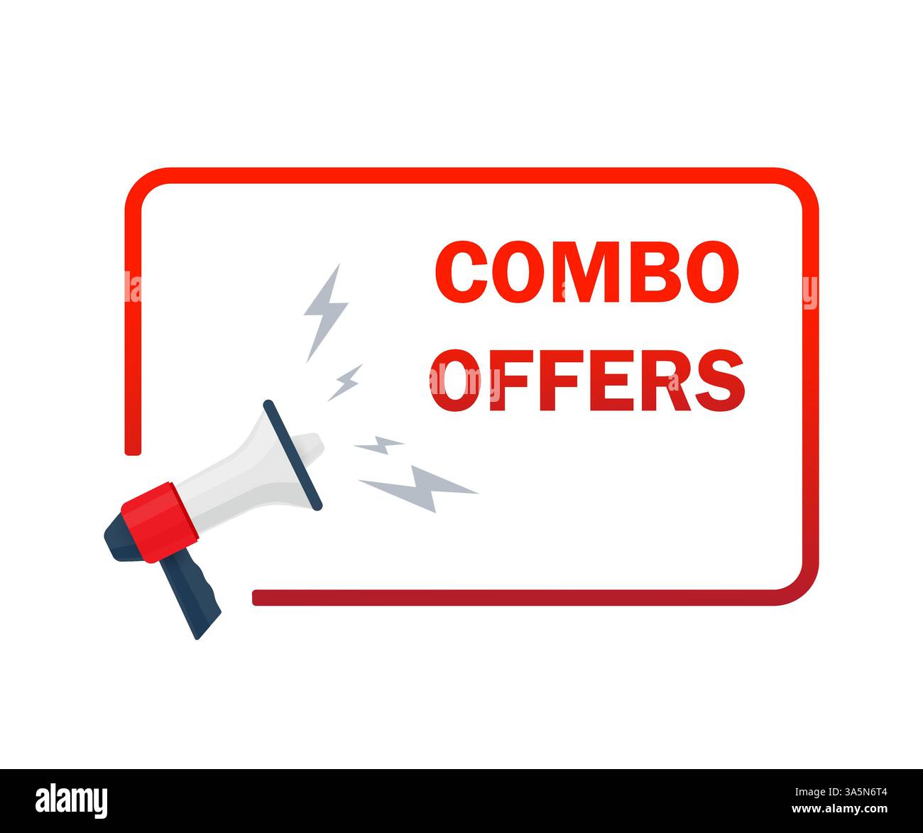 Combo offers with megaphone on a white background. Vector stock ...