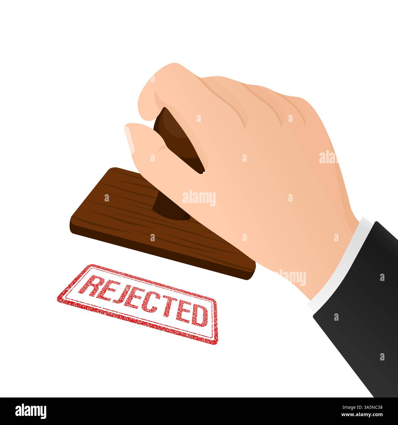Flat icon with rejected stamp hand for paper design. Business concept ...