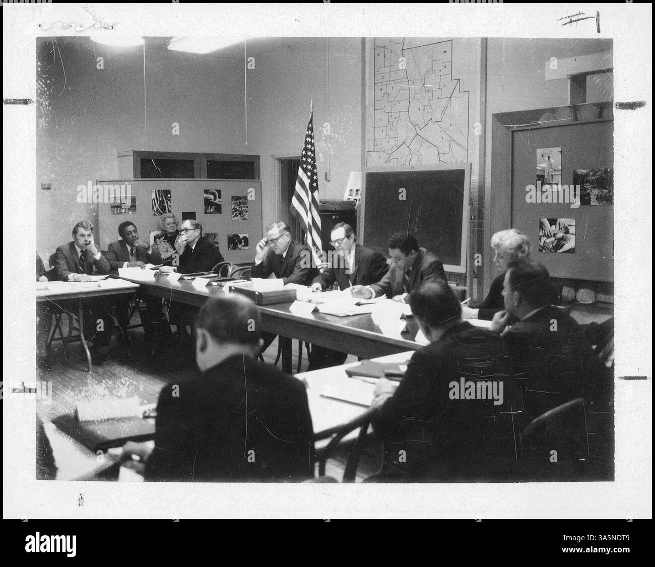 This image depicts a 1944 meeting of the Citizens School Facilities ...