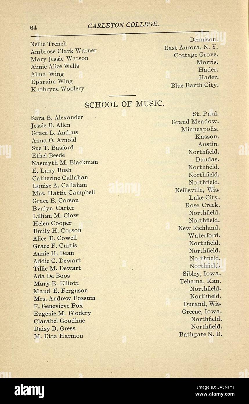 The 1893 1894 carleton college catalog presents courses of study hires