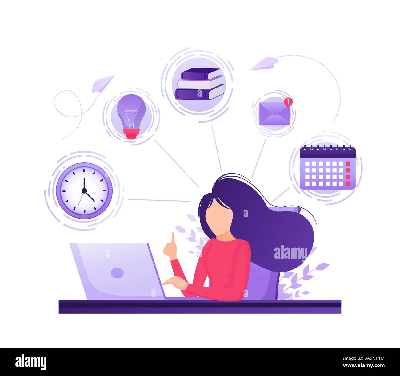 Flat time management for report design. Isometric vector illustration ...