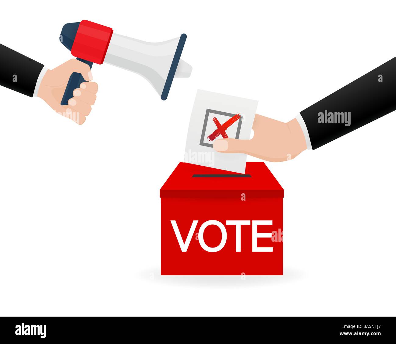 Hand holding megaphone. Vote icon for concept design. Voting concept ...