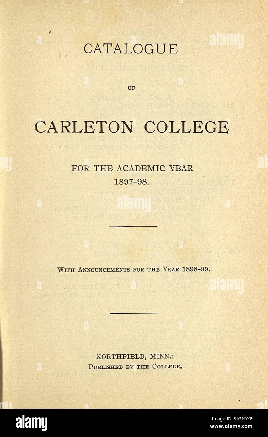 The 1897 1898 carleton college catalog includes course offerings hires