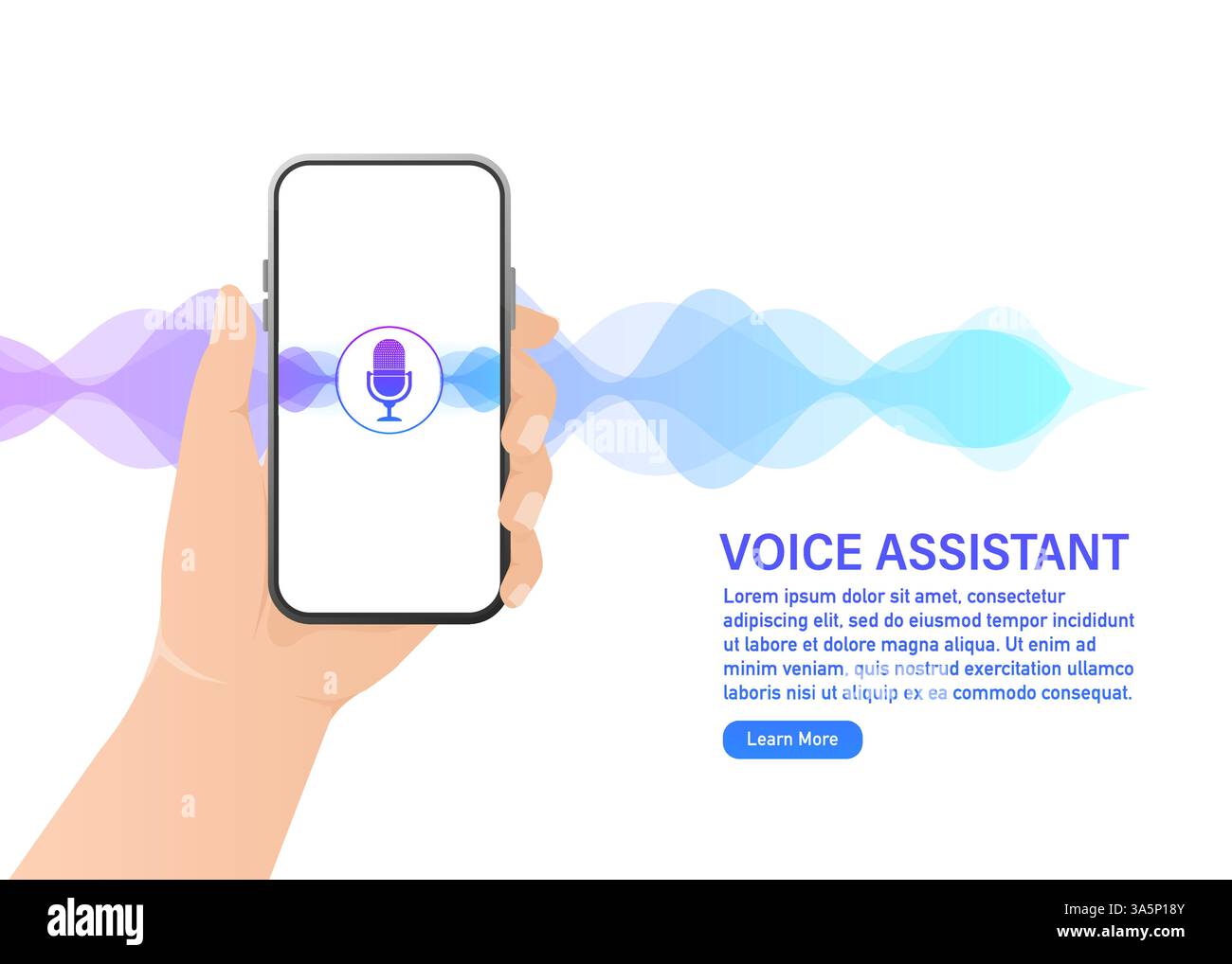 Voice assistant on light background. Abstract technology background. Abstract light. Vector illustration. Stock Vector