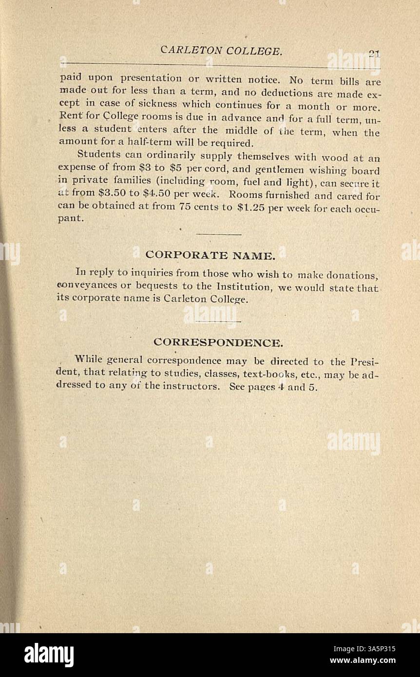 This carleton college catalog for the 1894 1895 academic year in hires