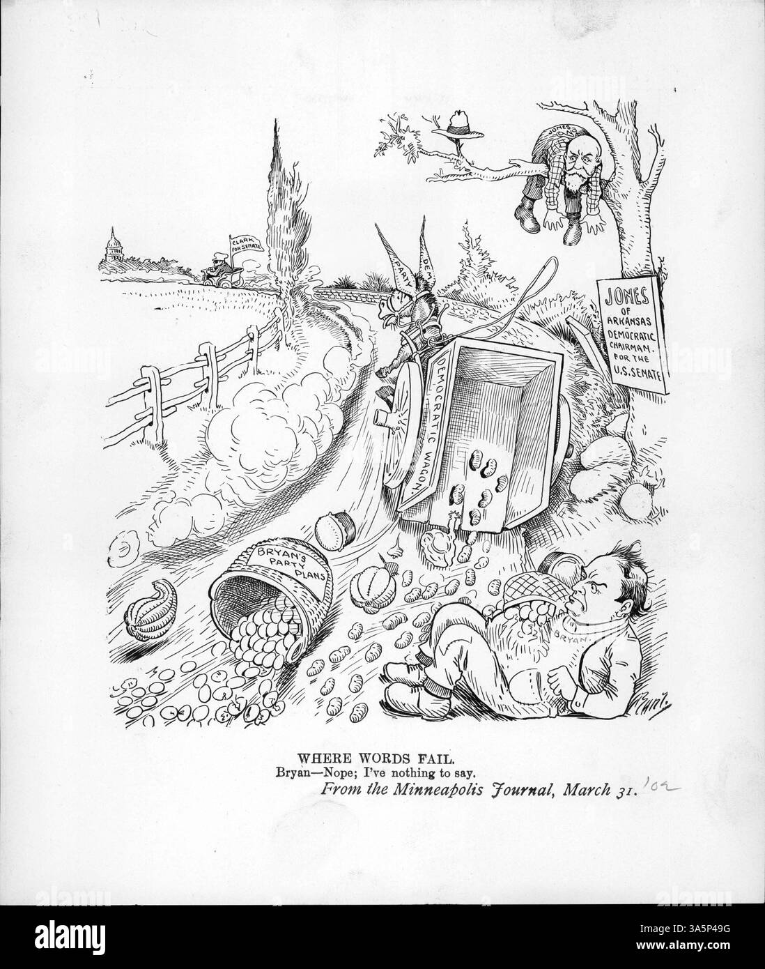 This political cartoon depicts william jennings bryan disrupting hi-res ...