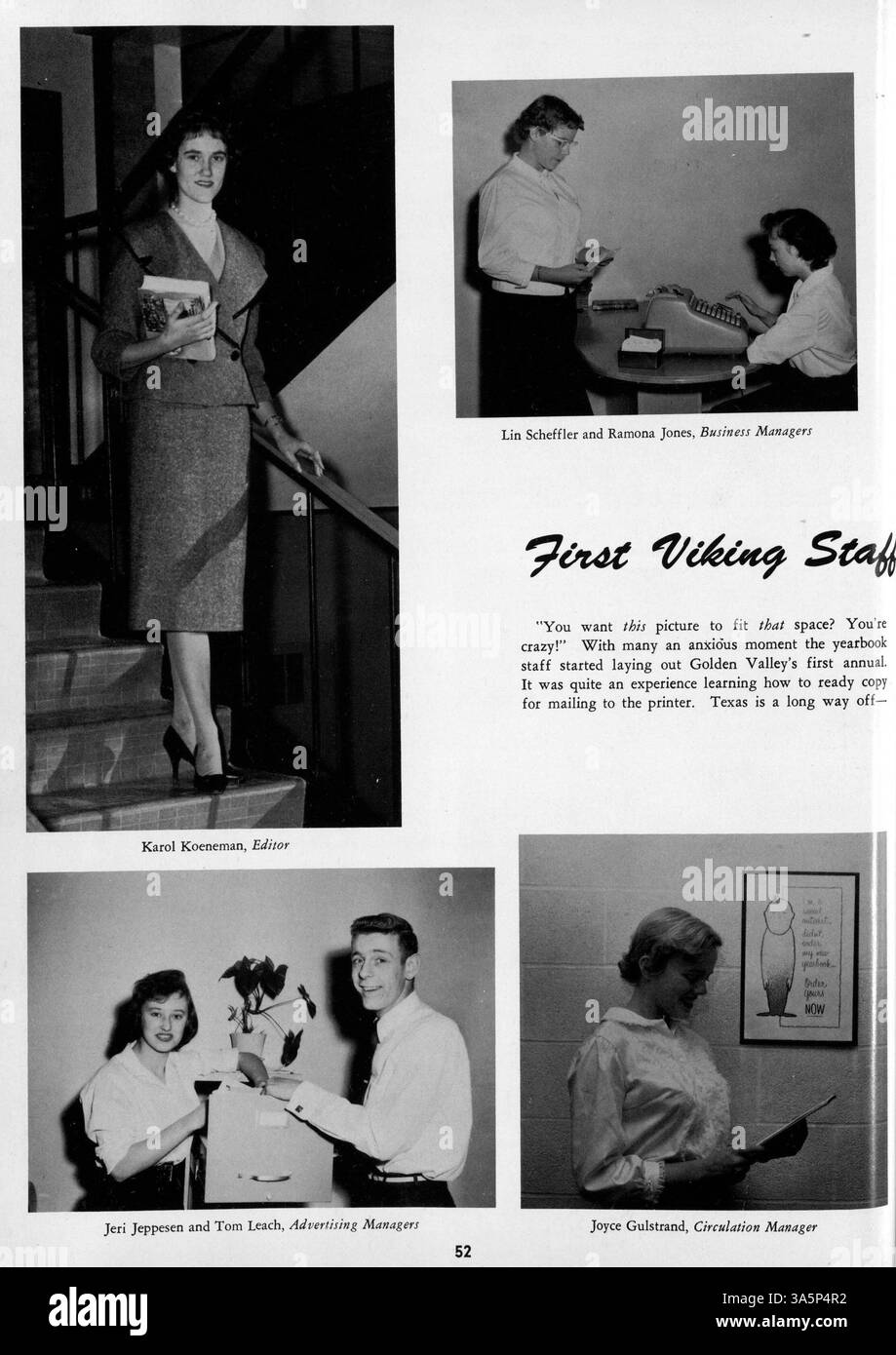 Documenting major events during the 1958 1959 school year hi-res stock ...