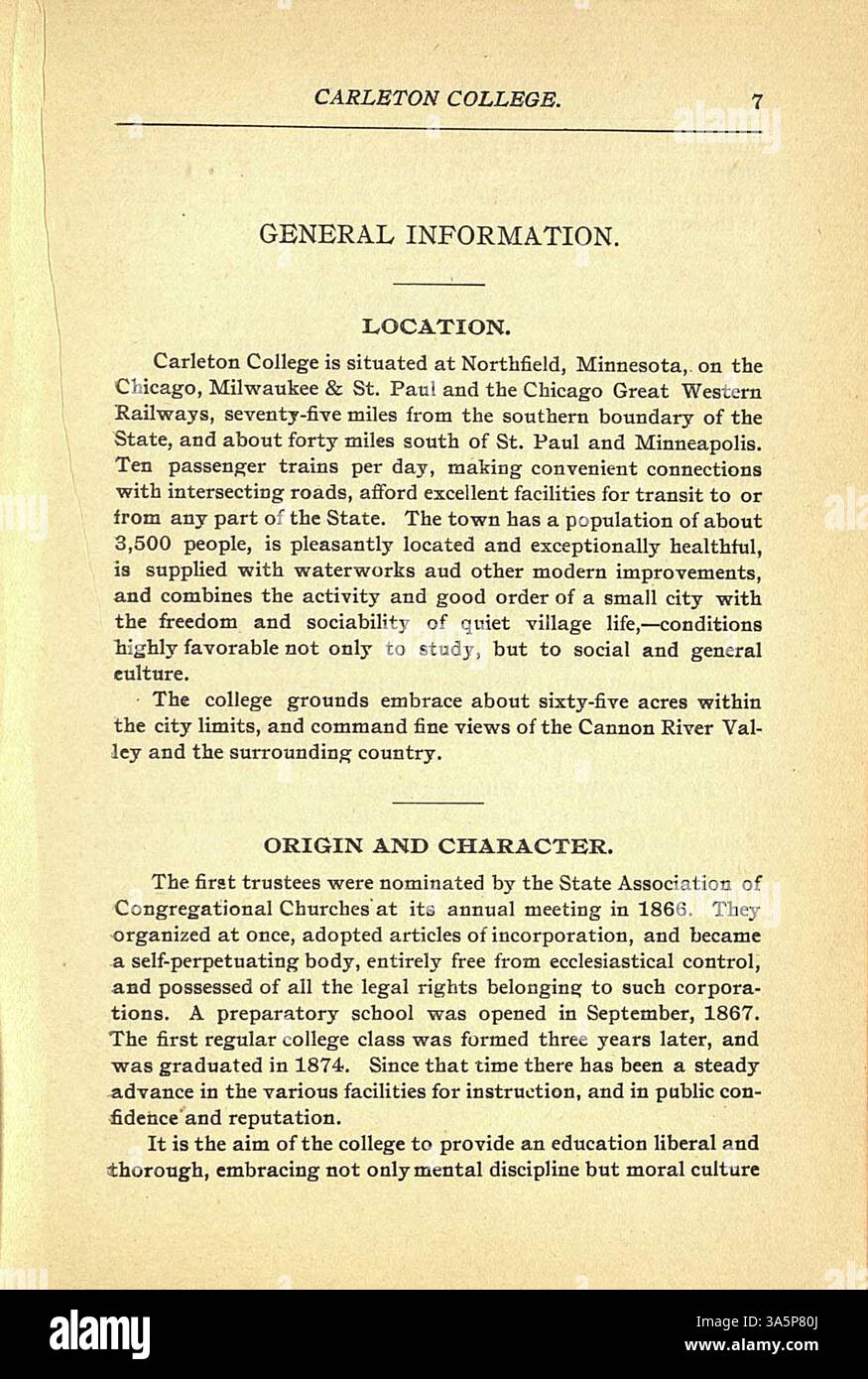 This academic catalog from Carleton College (18991900) provides