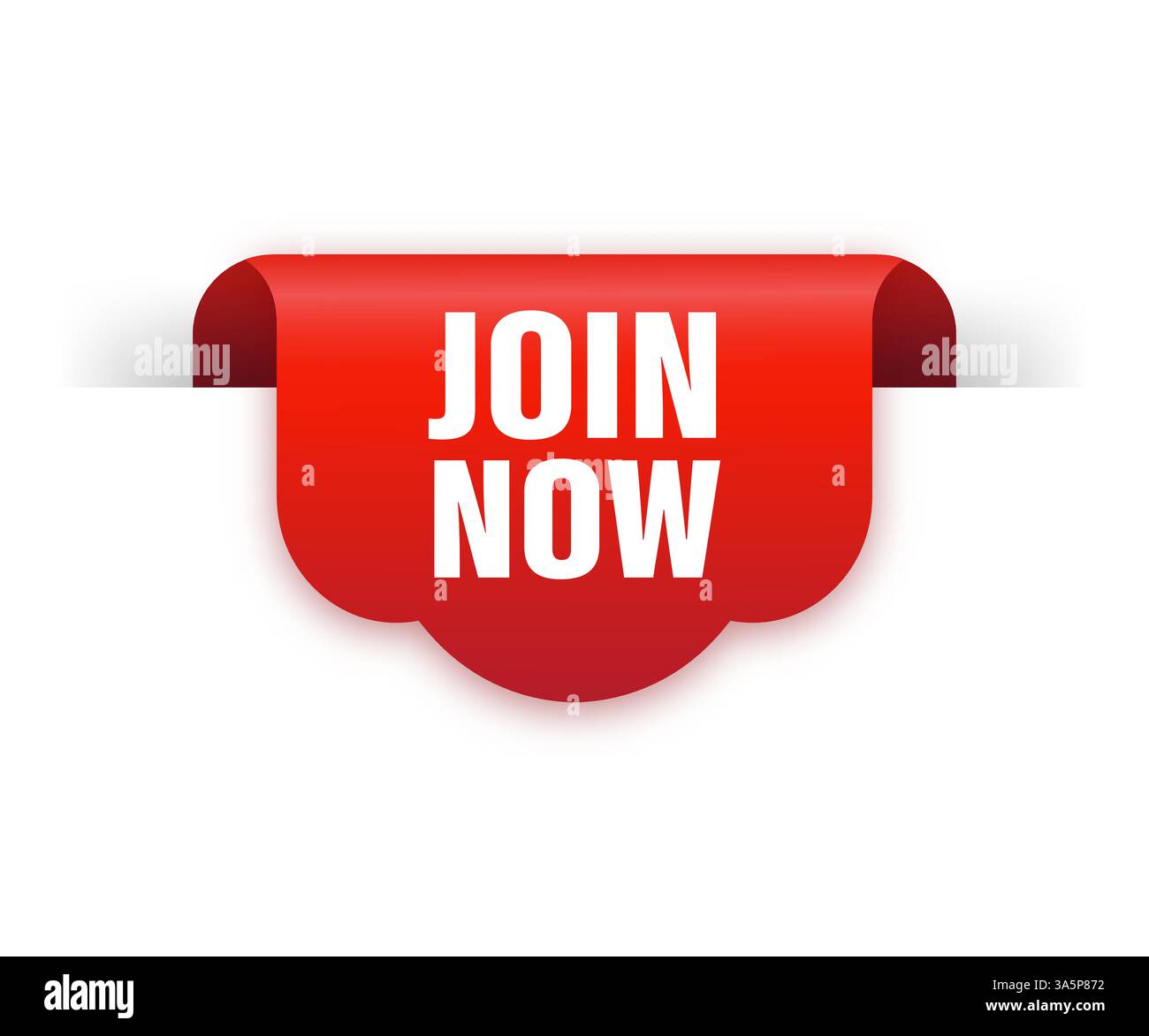 Join now red ribbon isolated on white background. Vector illustration ...