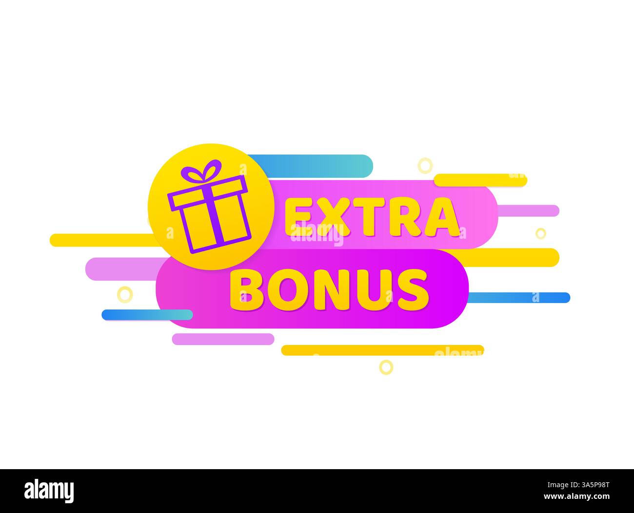 Extra bonus. Badge, stamp icon. Flat vector illustration on white background. Stock Vector
