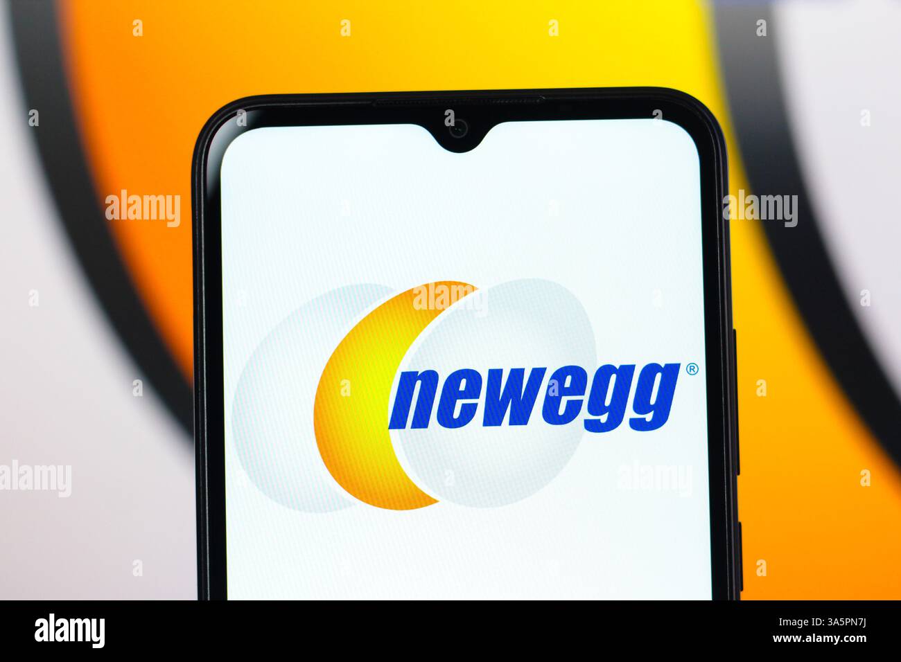 In this photo illustration, the Newegg Commerce logo is seen displayed ...