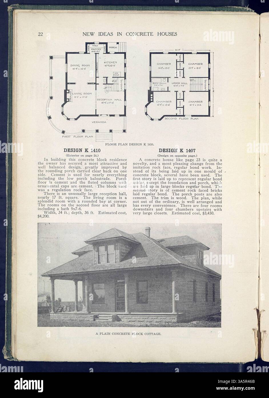 Max L. Keith's 1910 collection includes 100 house designs, providing floor  plans for homes built from cement, concrete block, and English  half-timbered materials, exploring the use of concrete in construction  Stock Photo -, image size:942x1390