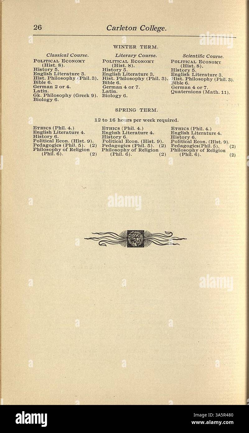 This 18901891 catalog from Carleton College includes courses, student