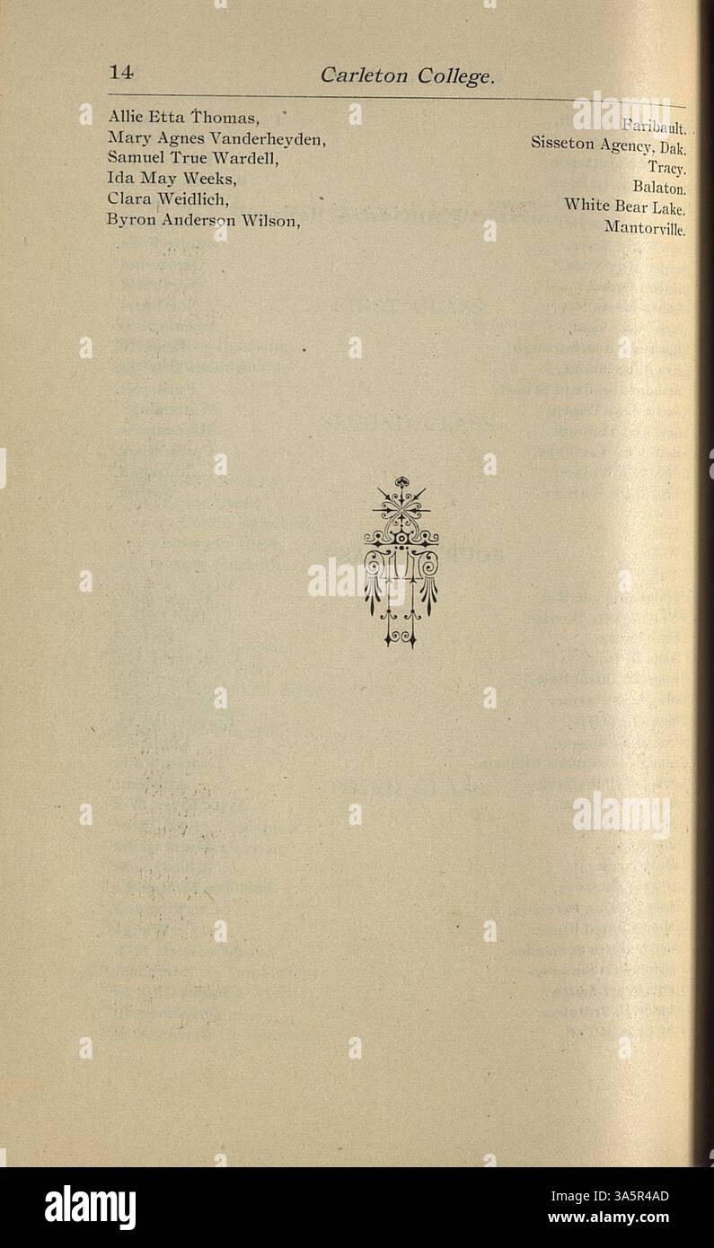 The 1889 1890 carleton college academic catalog provides detaile hires