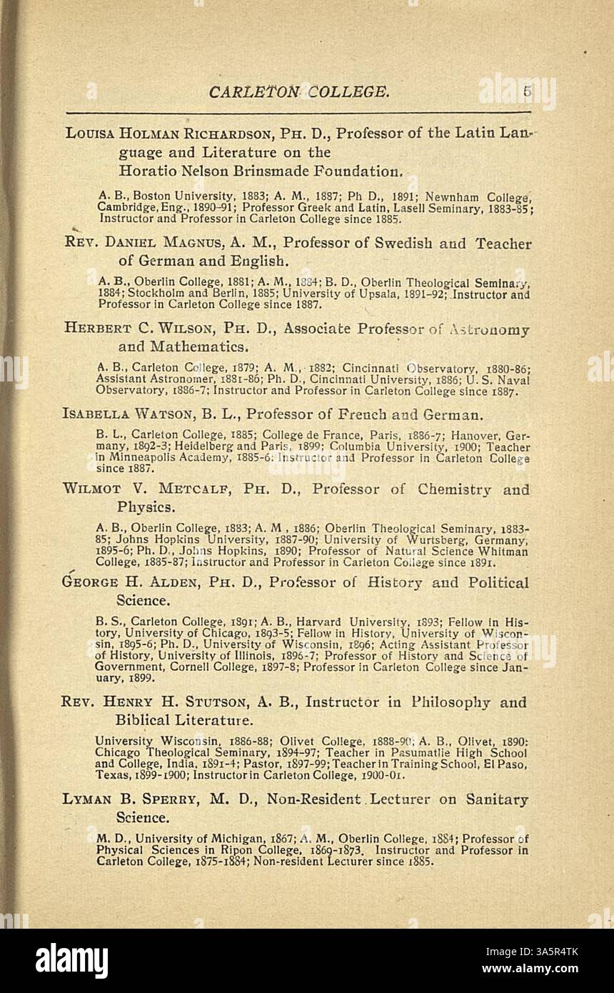 This catalog from the 19001901 academic year at Carleton College