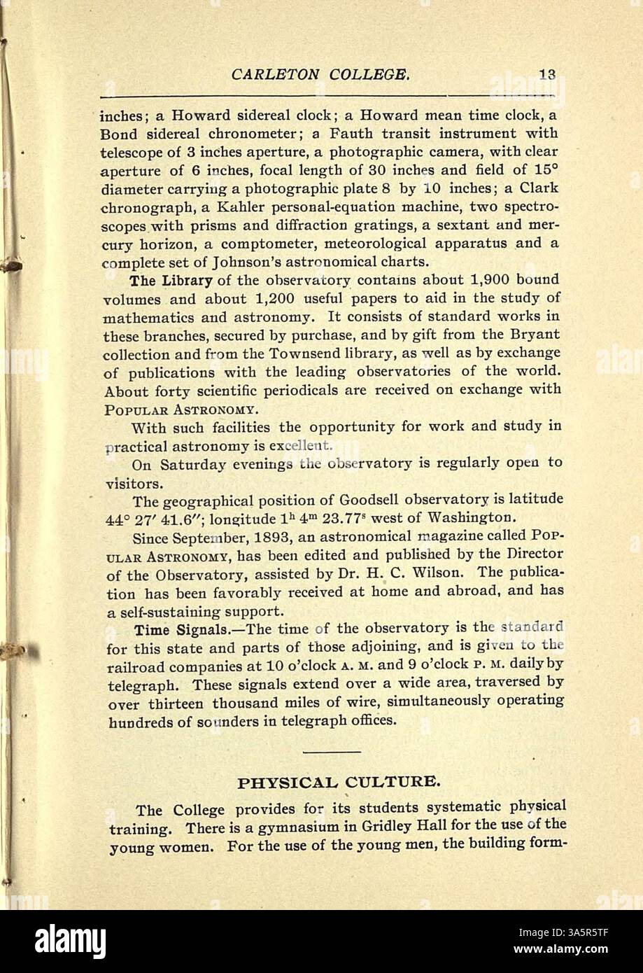 The 1898 1899 carleton college catalog provides an overview of courses