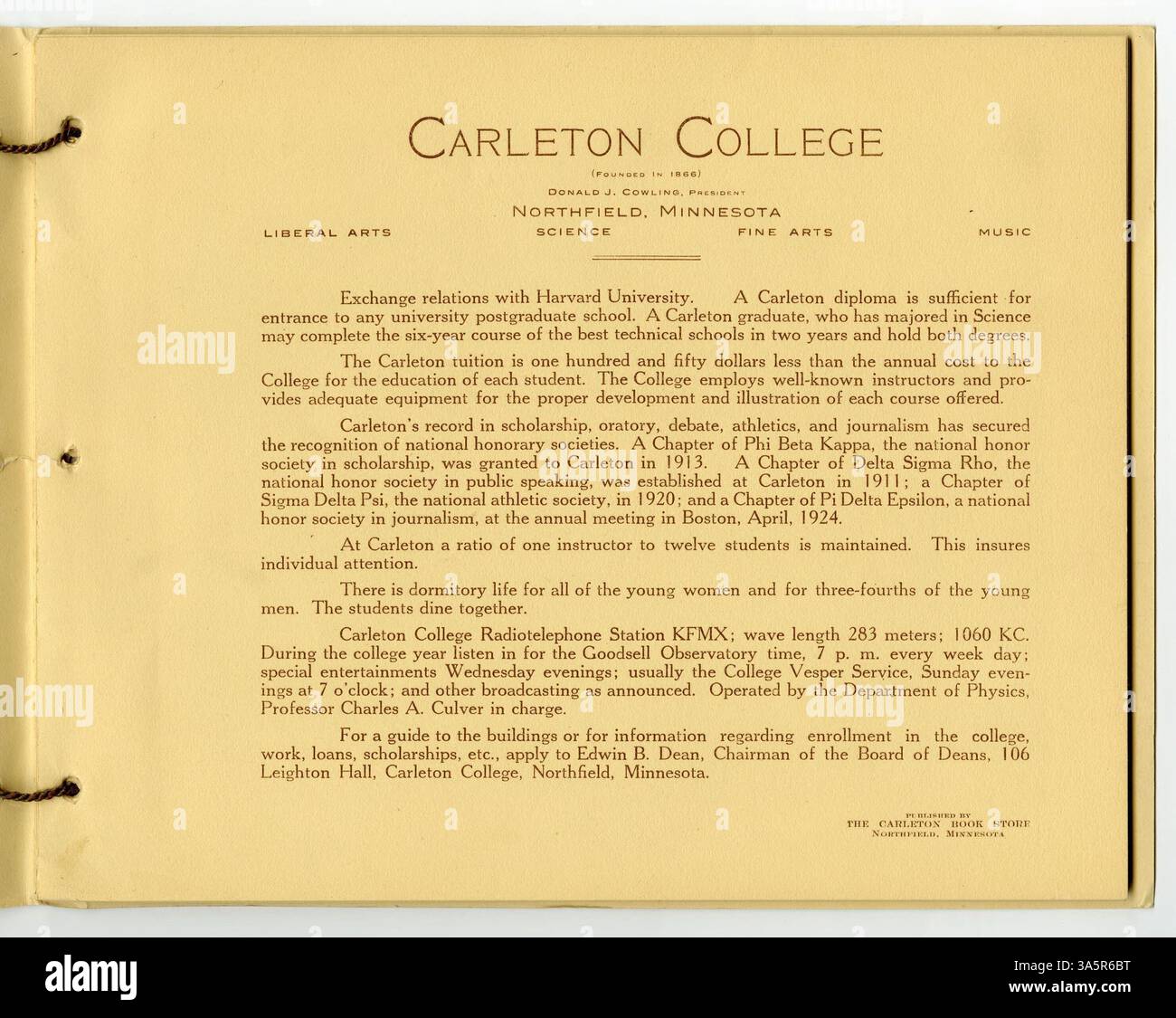 The 1924 Carleton College viewbook designed to introduce the college to