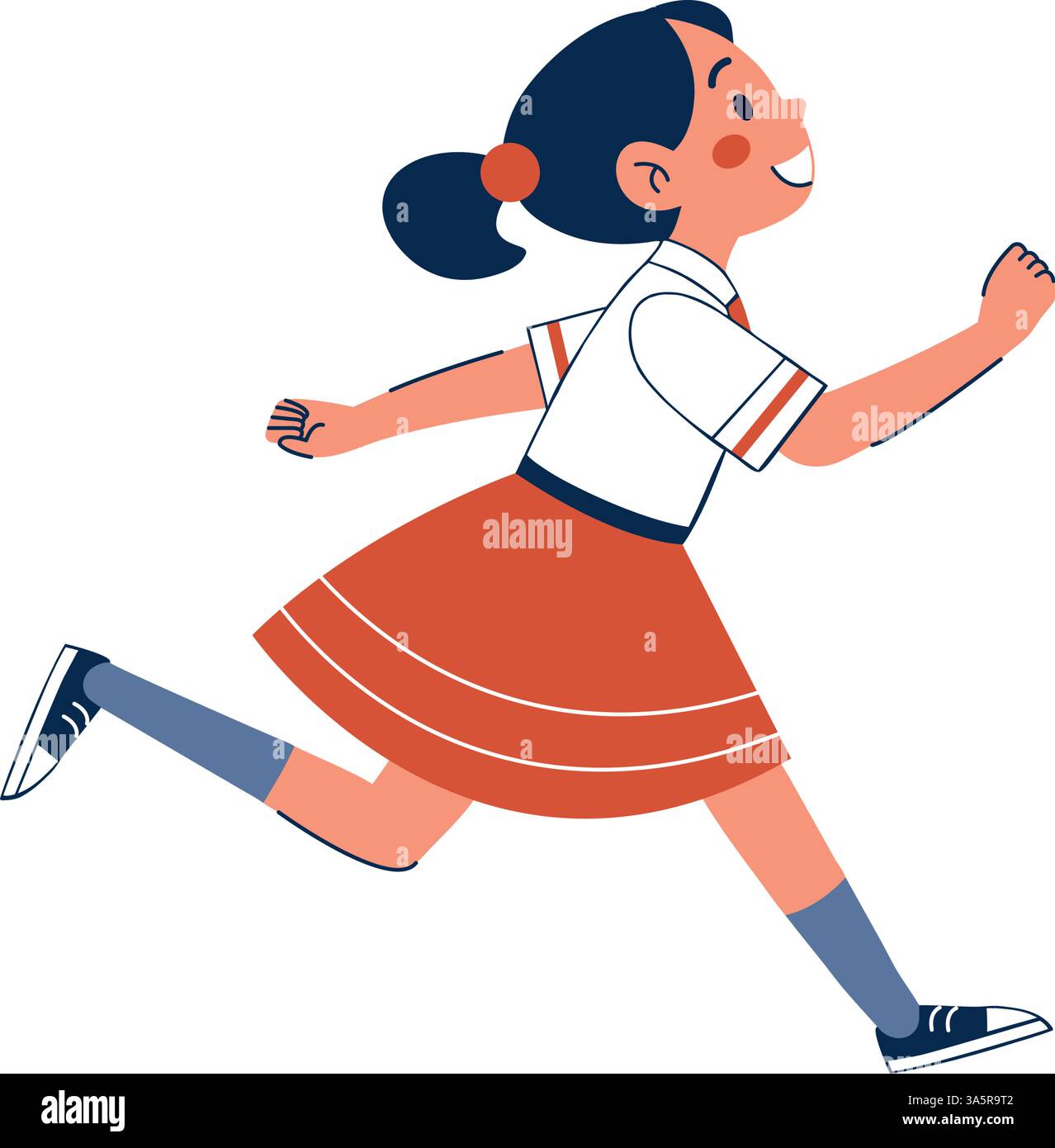 Student Jogging Vector student running girl Stock Vector Image & Art - Alamy