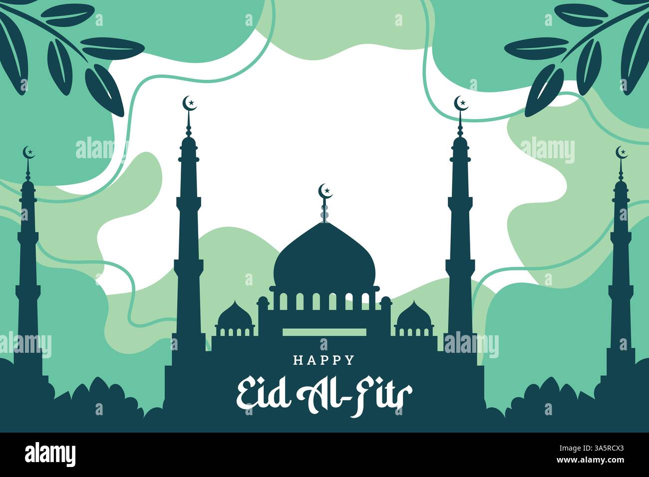 Eid al fitr flat design background Stock Vector