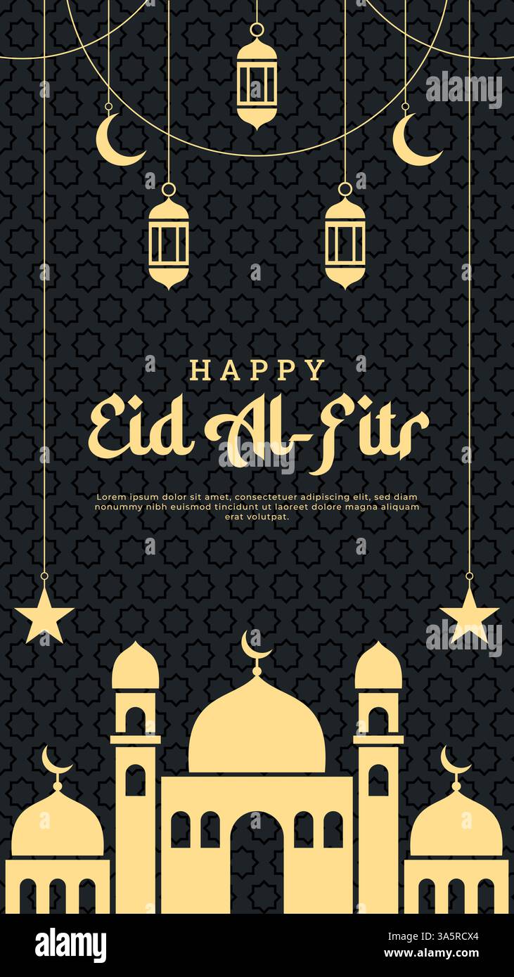 Eid al fitr flat design background Stock Vector