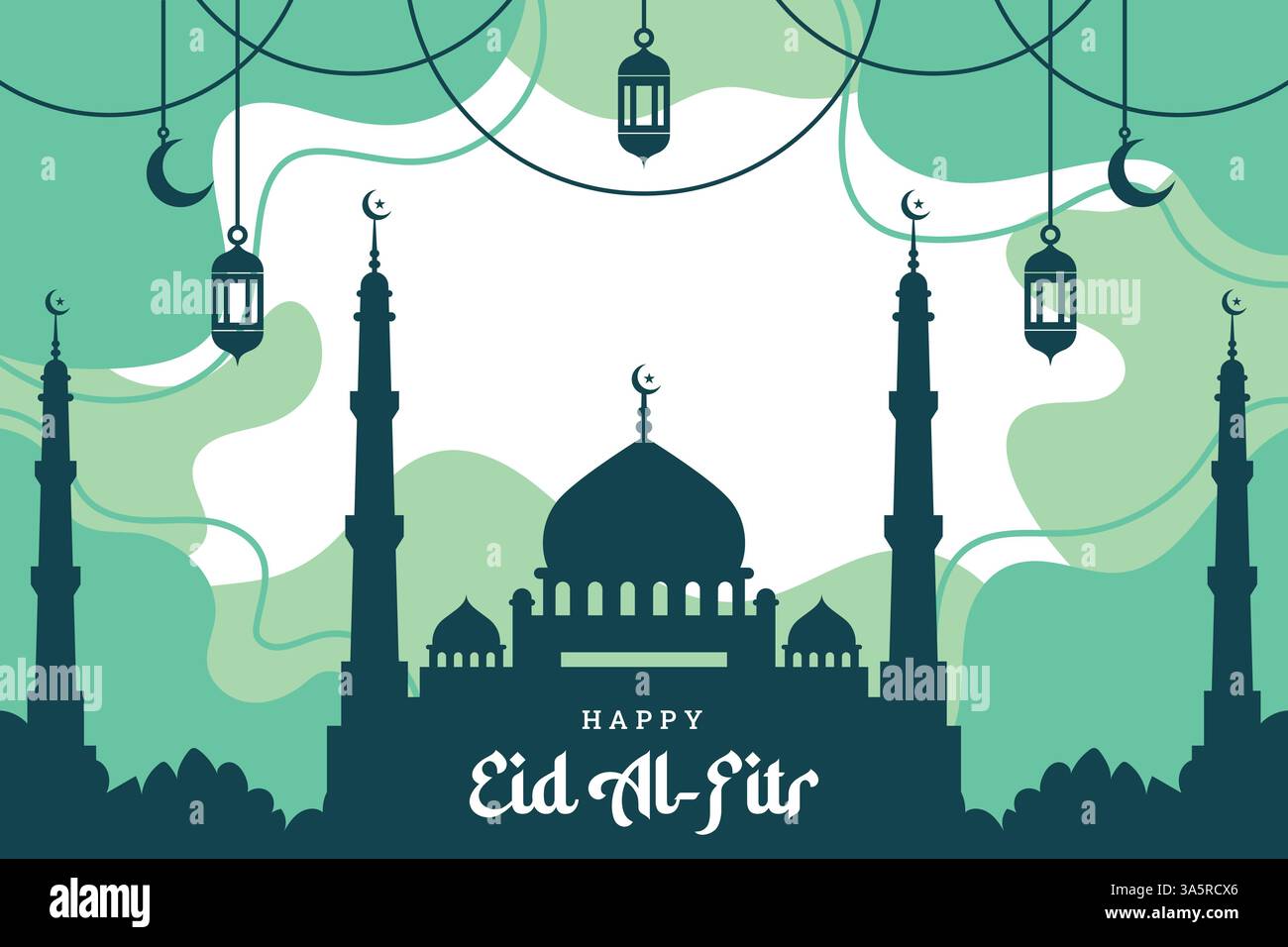 Eid al fitr flat design background Stock Vector