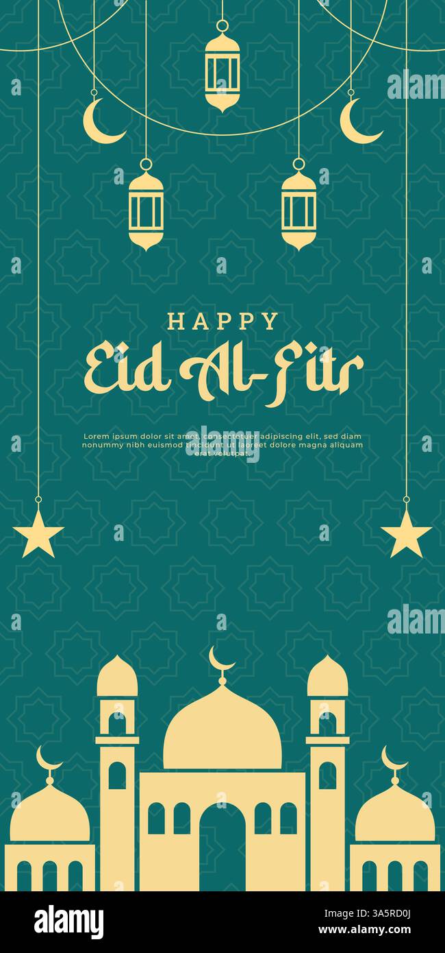 Eid al fitr flat design background Stock Vector