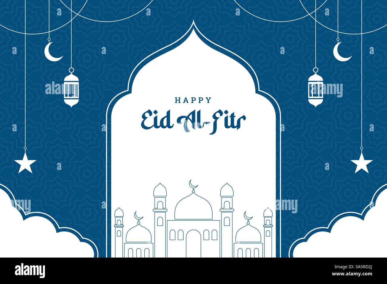 Eid al fitr flat design background Stock Vector