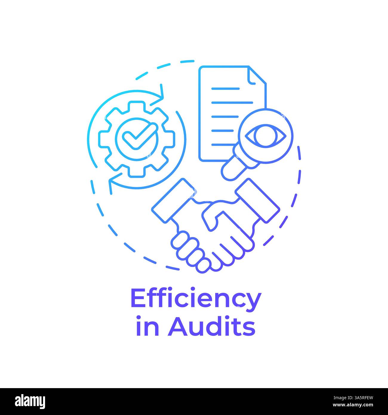 Efficiency in audits blue gradient concept icon Stock Vector