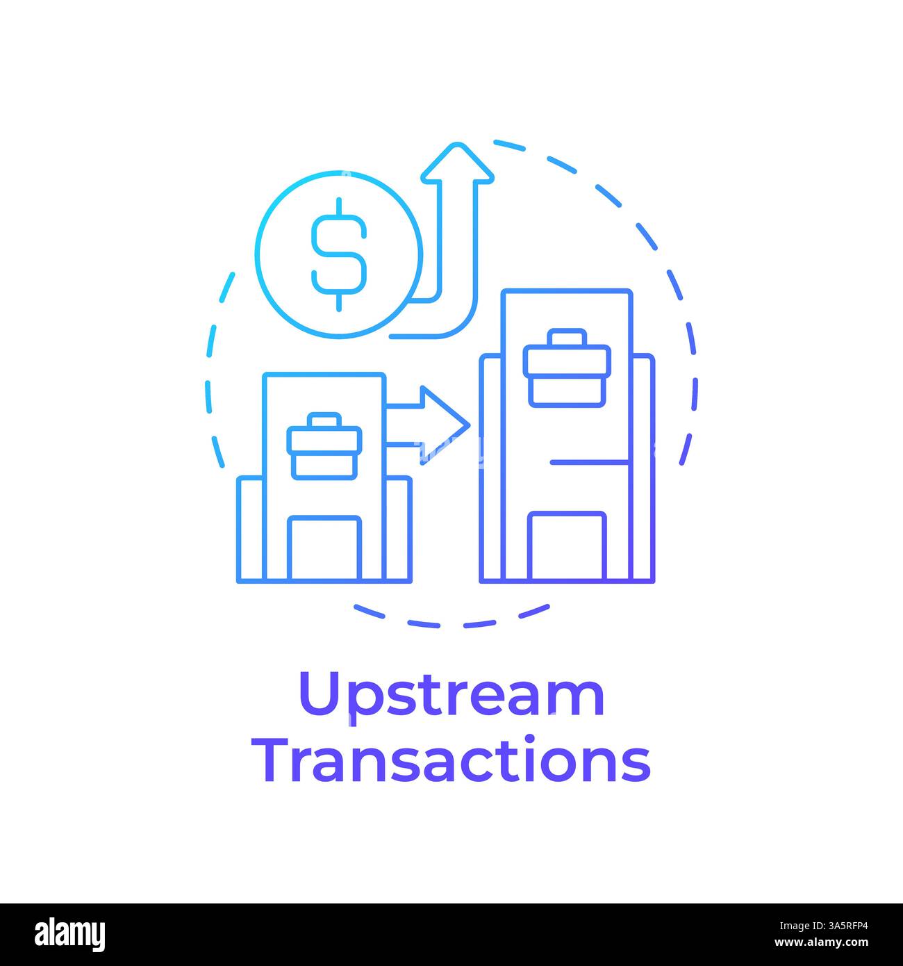 Upstream transactions blue gradient concept icon Stock Vector