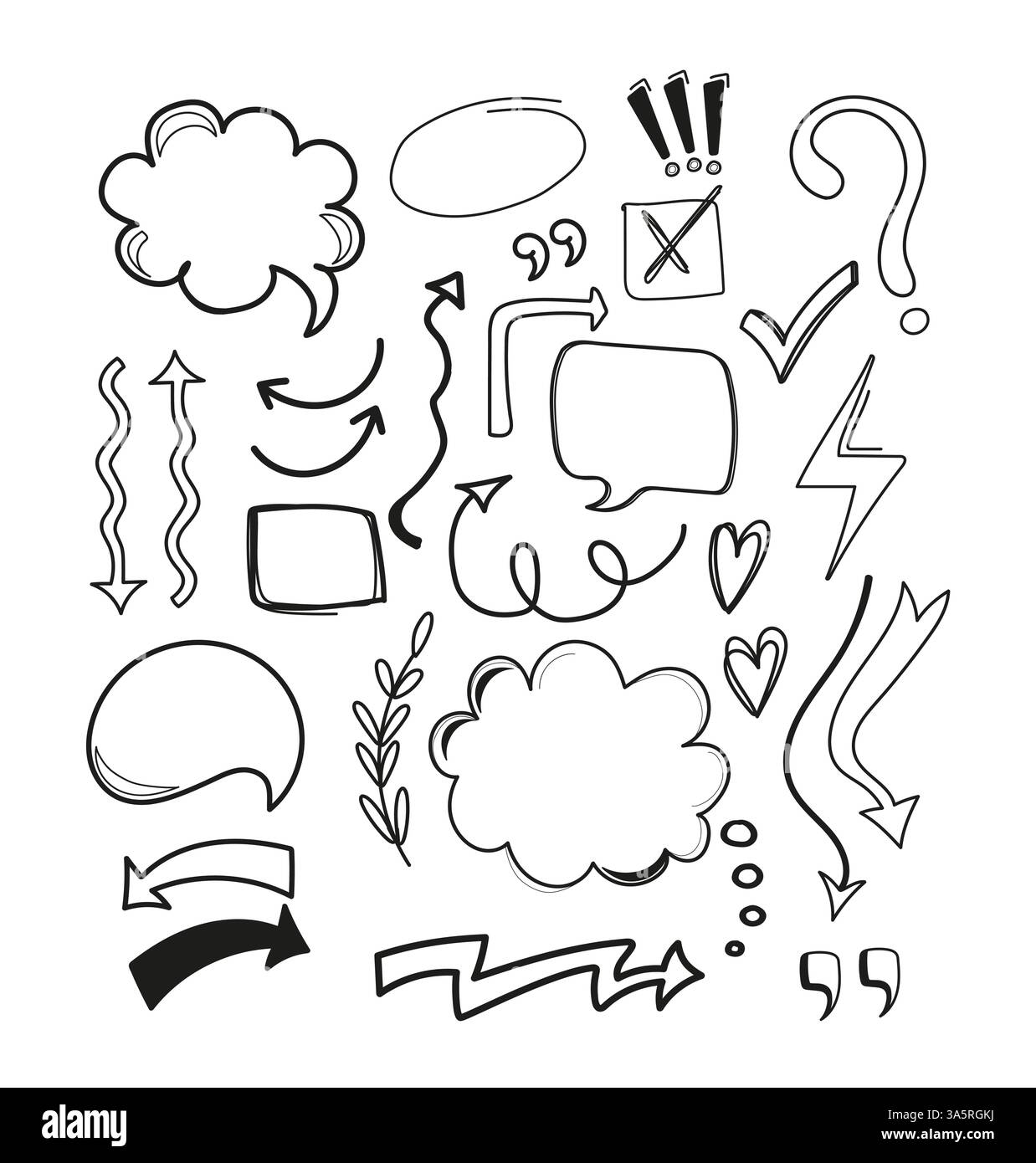 Graphic element vector. Design element. Hand drawn doodle. Marker pen highlight. Stock Vector