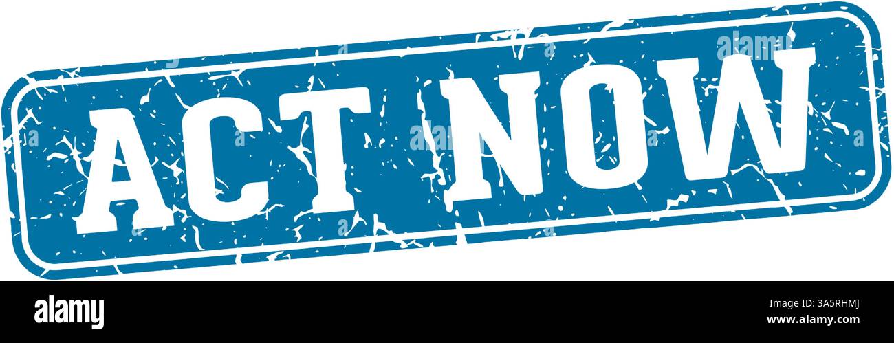 act now stamp. act now rectangular sign isolated on transparent background Stock Vector