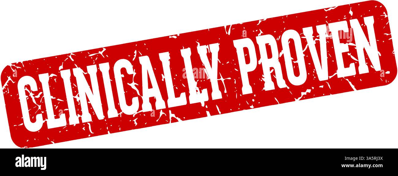 clinically proven stamp. clinically proven rectangular sign isolated on transparent background Stock Vector
