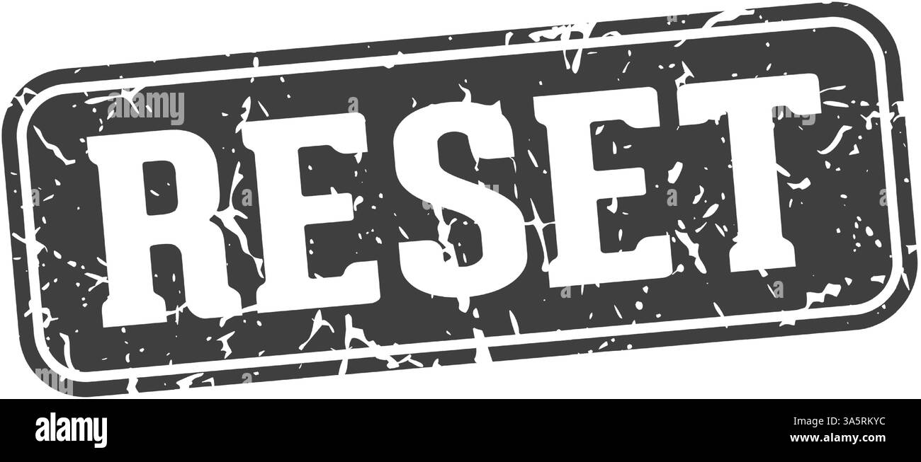 reset stamp. reset rectangular sign isolated on transparent background Stock Vector