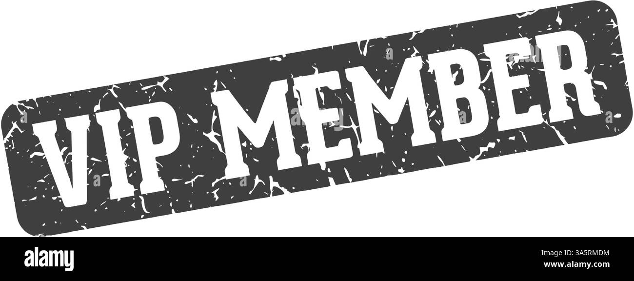 vip member stamp. vip member rectangular sign isolated on transparent background Stock Vector