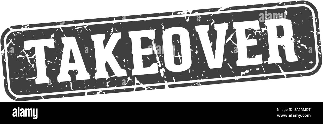 takeover stamp. takeover rectangular sign isolated on transparent background Stock Vector