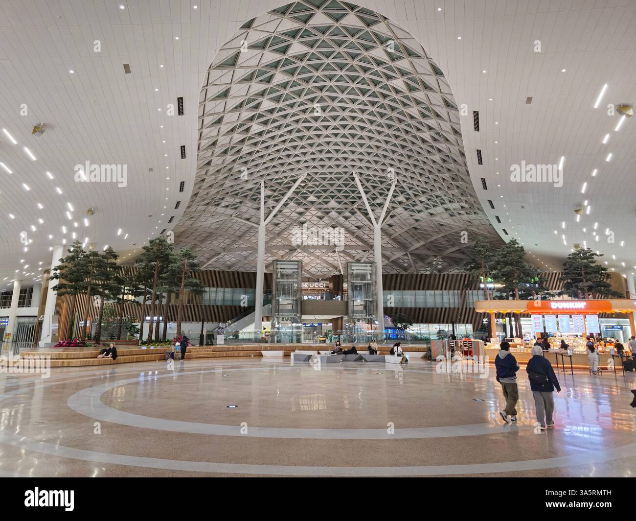 The Ultra-modern Terminal 2 in Incheon International Airport in Korea - Smartphone Captured Stock Image