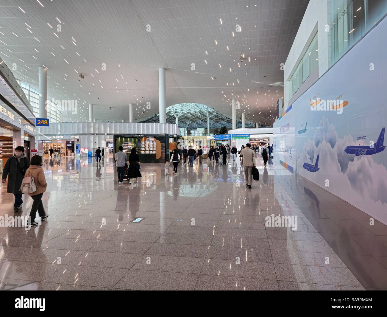 The Ultra-modern Terminal 2 in Incheon International Airport in Korea. - Smartphone Captured Stock Image